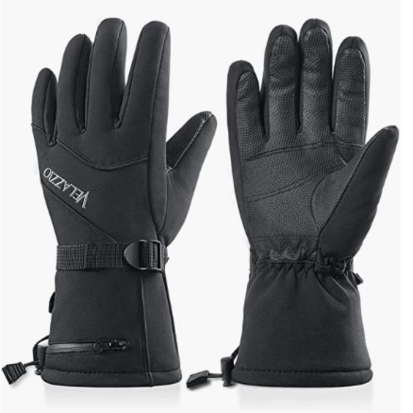 VELAZZIO 3M Thinsulate Waterproof Breathable Snowboard Ski Gloves Black Small - Picture 1 of 6